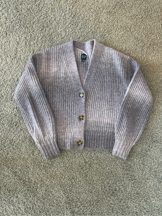GAP Sweaters - GAP Lavender-Tone Ribbed Button-Up Cardigan